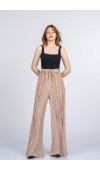 Lorienne Kraşlı Bol Şifon Pantolon