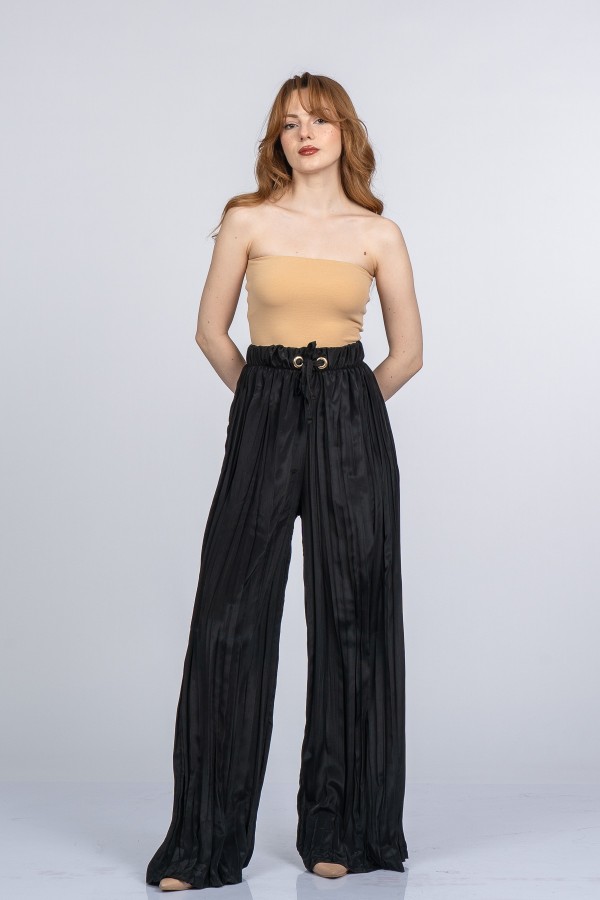 Lorienne Kraşlı Bol Şifon Pantolon