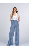 Lorienne Kraşlı Bol Şifon Pantolon