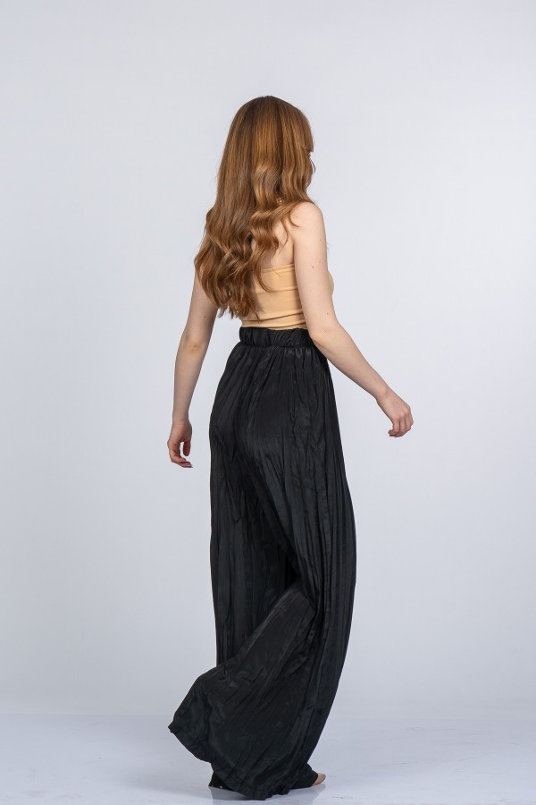 Lorienne Kraşlı Bol Şifon Pantolon