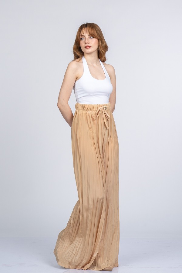 Lorienne Kraşlı Bol Şifon Pantolon