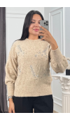LUMIERE – Taş İşlemeli Triko Kazak 20298 STD