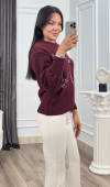 LUMIERE – Taş İşlemeli Triko Kazak 20298 STD