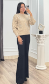 LUMIERE – Taş İşlemeli Triko Kazak 20298 STD