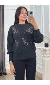 LUMIERE – Taş İşlemeli Triko Kazak 20298 STD