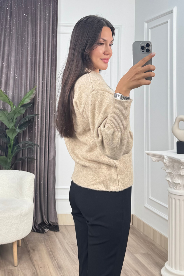 LUMIERE – Taş İşlemeli Triko Kazak 20298 STD