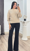 LUMIERE – Taş İşlemeli Triko Kazak 20298 STD
