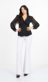 Luna Blouse - Kadın Ceket Yaka Tül Kollu Boncuk Detaylı Bluz 201 Luna Blouse - Kadın Ceket Yaka Tül Kollu Boncuk Detaylı Bluz 201