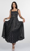 Luxe Edit Puantiye Desenli Saten Kuşak Detaylı Elbise 50422 Luxe Edit Puantiye Desenli Saten Kuşak Detaylı Elbise 50422