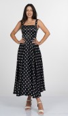 Luxe Edit Puantiye Desenli Saten Kuşak Detaylı Elbise 50422 Luxe Edit Puantiye Desenli Saten Kuşak Detaylı Elbise 50422