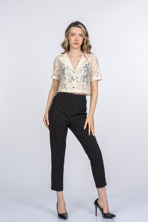 Maribelle Tül Dantel Ceket Yaka Bluz Gömlek 70081 Maribelle Tül Dantel Ceket Yaka Bluz Gömlek 70081
