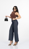 Milena Kemerli Yüksek Bel Bol Paça Denim Pantolon 30428 Milena Kemerli Yüksek Bel Bol Paça Denim Pantolon 30428