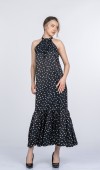Mirella Puantiye Desenli Omzu Açık Şık Elbise 50404 Mirella Puantiye Desenli Omzu Açık Şık Elbise 50404
