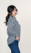 Miss Vina Çizgili Viskon Gömlek