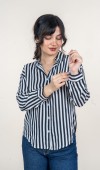 Miss Vina Çizgili Viskon Gömlek