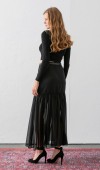 Miss Vina Şifon Alt Detaylı Kemerli Mini Etek 6816