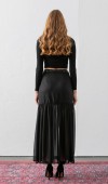 Miss Vina Şifon Alt Detaylı Kemerli Mini Etek 6816