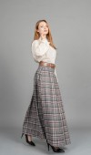 MissVina Ekose Desenli Yandan Fermuarlı Kemerli Maxi Etek 6846 MissVina Ekose Desenli Yandan Fermuarlı Kemerli Maxi Etek 6846