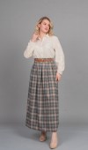 MissVina Ekose Desenli Yandan Fermuarlı Kemerli Maxi Etek 6846 MissVina Ekose Desenli Yandan Fermuarlı Kemerli Maxi Etek 6846