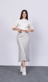 MissVina Saten Kumaş Beli Lastikli Desenli Etek 6679 MissVina Saten Kumaş Beli Lastikli Desenli Etek 6679