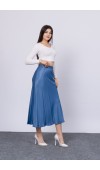 MissVina Saten Kumaş Beli Lastikli Desenli Etek 6679