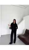 Modal Kumaş Çıtçıtlı Ceket Beli Lastikli Pantolon Takım 1208