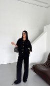 Modal Kumaş Çıtçıtlı Ceket Beli Lastikli Pantolon Takım 1208