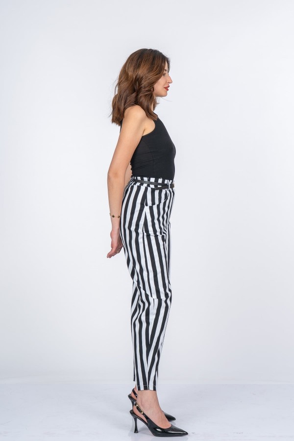 Monica Cepli Puantiye Desenli Beli Lastikli Pantolon 30403 Monica Cepli Puantiye Desenli Beli Lastikli Pantolon 30403