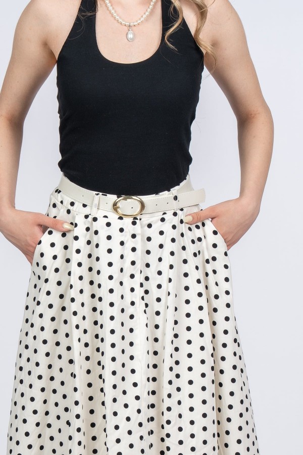 Monica Puantiye Desen Kemerli Balon Etek 6900 Monica Puantiye Desen Kemerli Balon Etek 6900