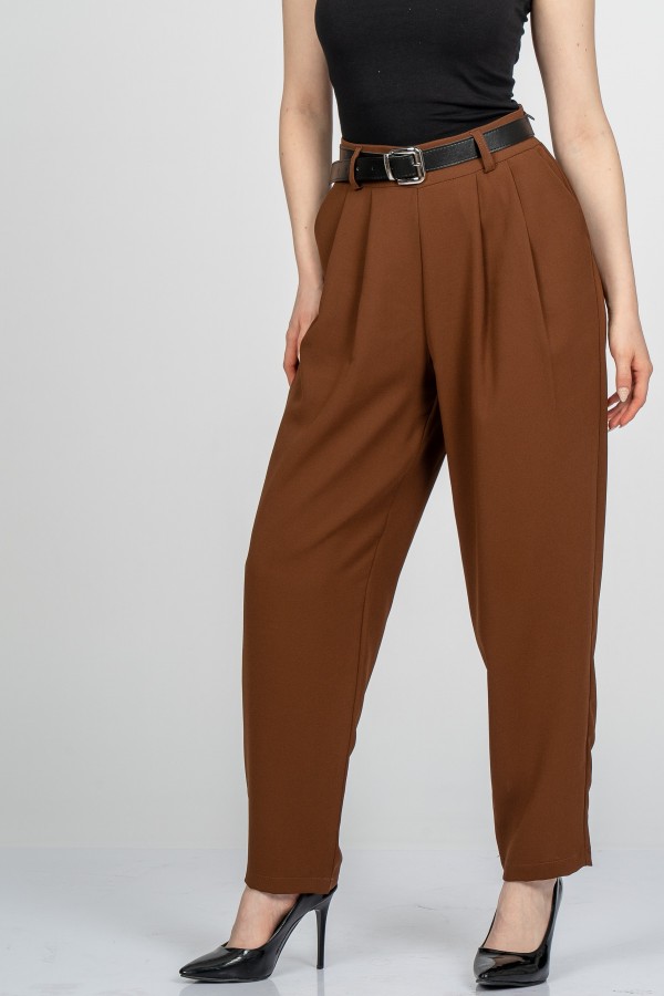 Monsere Beli Lastikli Yüksek Bel Dar Paça Kadın Pantolon Monsere Beli Lastikli Yüksek Bel Dar Paça Kadın Pantolon
