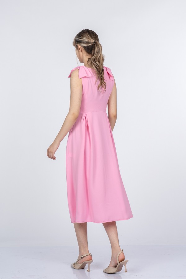 Noemi Soft Kumaş Omuz Fiyonklu Elbise 50407 Noemi Soft Kumaş Omuz Fiyonklu Elbise 50407