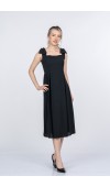 Noemi Soft Kumaş Omuz Fiyonklu Elbise 50407