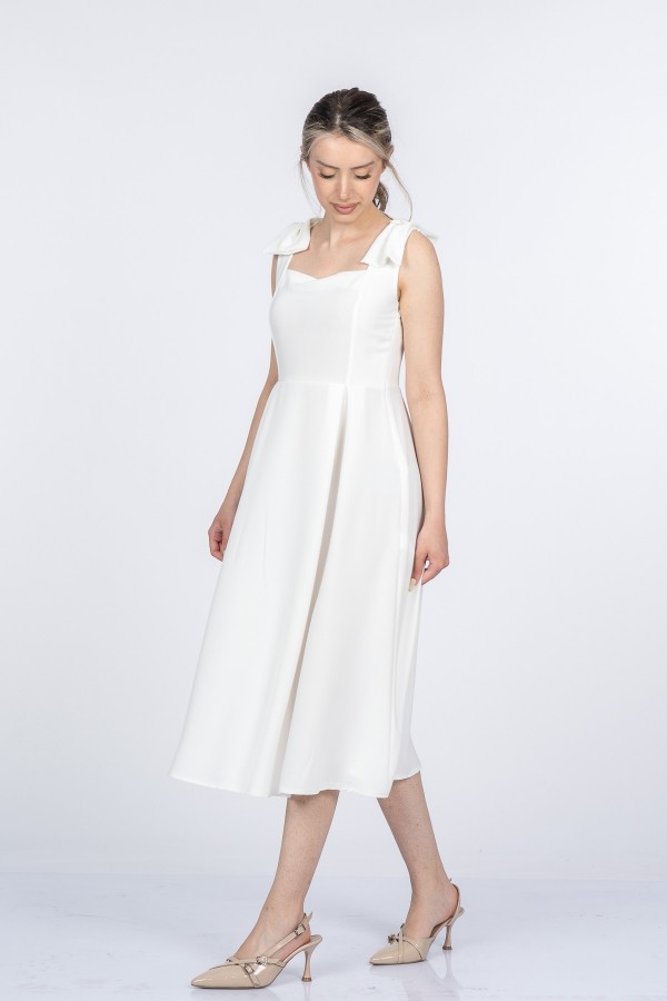 Noemi Soft Kumaş Omuz Fiyonklu Elbise 50407 Noemi Soft Kumaş Omuz Fiyonklu Elbise 50407