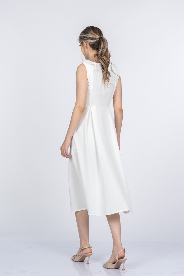 Noemi Soft Kumaş Omuz Fiyonklu Elbise 50407 Noemi Soft Kumaş Omuz Fiyonklu Elbise 50407