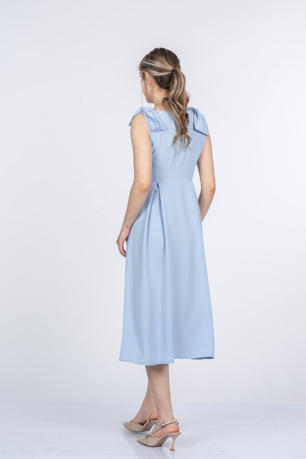 Noemi Soft Kumaş Omuz Fiyonklu Elbise 50407 Noemi Soft Kumaş Omuz Fiyonklu Elbise 50407