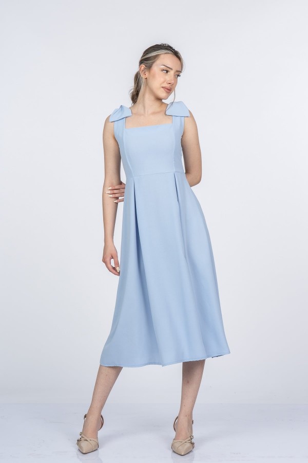 Noemi Soft Kumaş Omuz Fiyonklu Elbise 50407 Noemi Soft Kumaş Omuz Fiyonklu Elbise 50407
