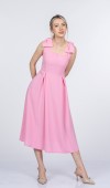 Noemi Soft Kumaş Omuz Fiyonklu Elbise 50407 Noemi Soft Kumaş Omuz Fiyonklu Elbise 50407