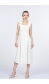 Noemi Soft Kumaş Omuz Fiyonklu Elbise 50407
