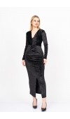 Noir Décolleté Sim Elegance – Işıltılı Kadife Slim Elbise 50351