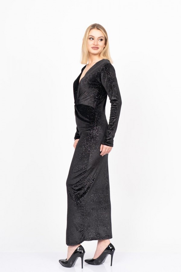 Noir Décolleté Sim Elegance – Işıltılı Kadife Slim Elbise 50351 Noir Décolleté Sim Elegance – Işıltılı Kadife Slim Elbise 50351