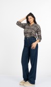 Olivia Pul Taş Baskılı Ekose Desen Oduncu Gömlek – 2932