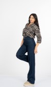 Olivia Pul Taş Baskılı Ekose Desen Oduncu Gömlek – 2932