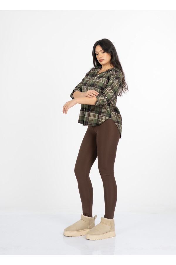 Olivia Pul Taş Baskılı Ekose Desen Oduncu Gömlek – 2932