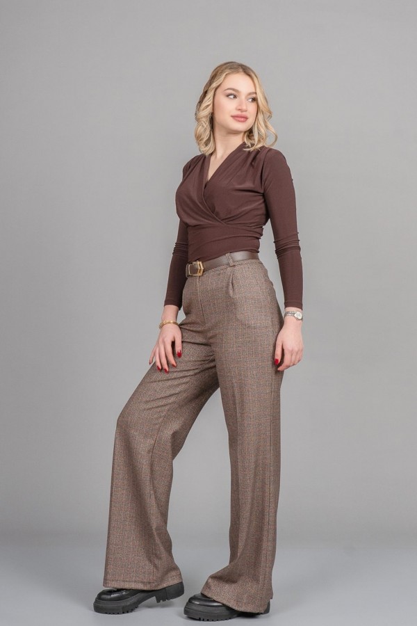 Önü Pileli Bol Paça Pantolon 30329 Önü Pileli Bol Paça Pantolon 30329