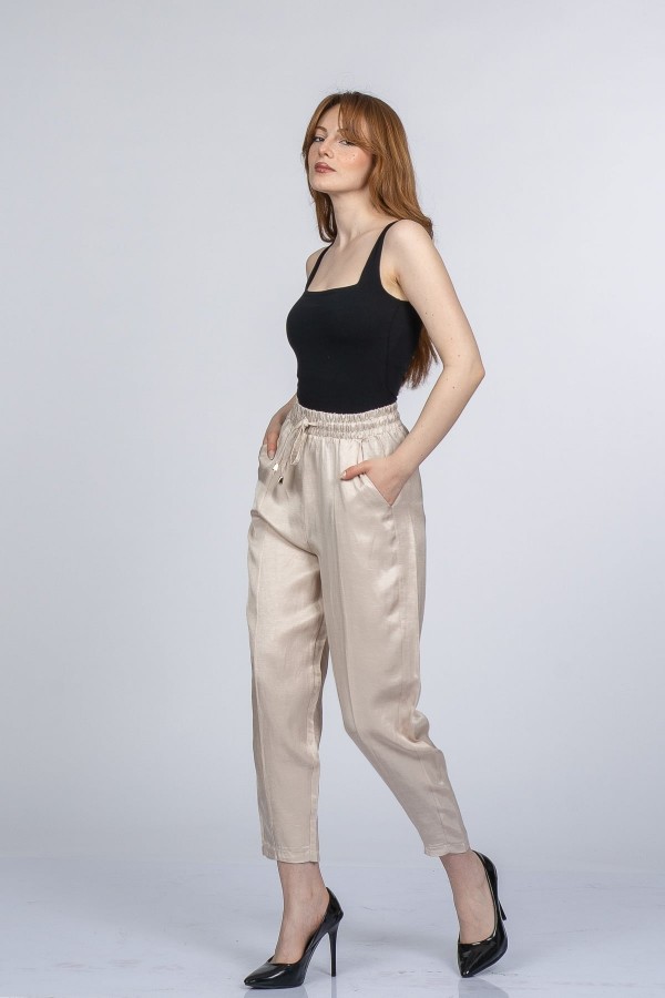 Orielle Beli Lastikli Bilek Boy Pantolon Orielle Beli Lastikli Bilek Boy Pantolon