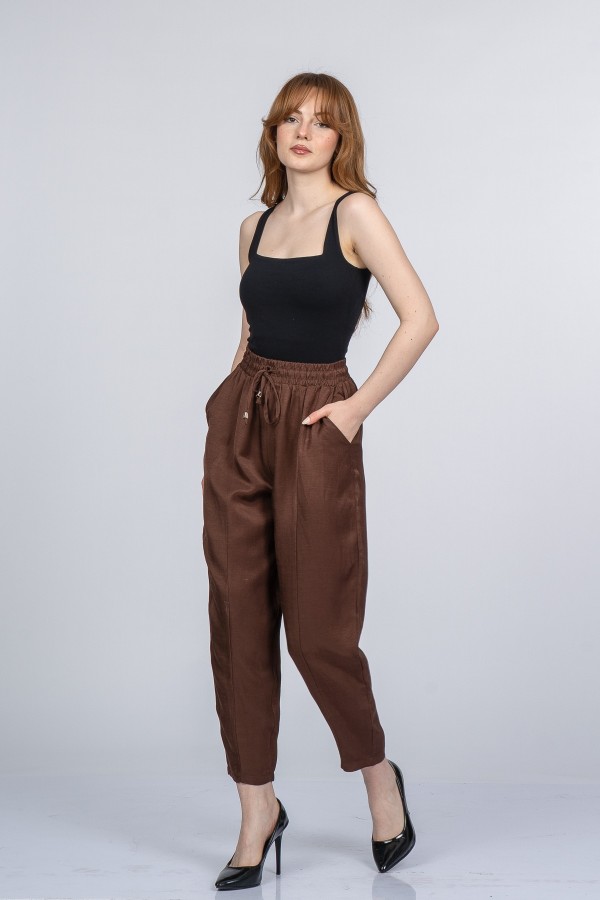Orielle Beli Lastikli Bilek Boy Pantolon Orielle Beli Lastikli Bilek Boy Pantolon