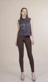 OVERSIZE KOLSUZ GÖMLEK YAKA SATEN BLUZ 70057