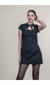 Puantiye Desenli Kare Yaka Mini Elbise 50384