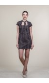 Puantiye Desenli Kare Yaka Mini Elbise 50384