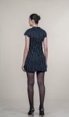 Puantiye Desenli Kare Yaka Mini Elbise 50384
